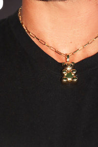 Boy Toy Bear Necklace - Gold