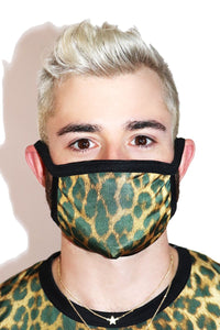 Leopard Face Mask- Black