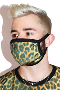 Leopard Face Mask- Black