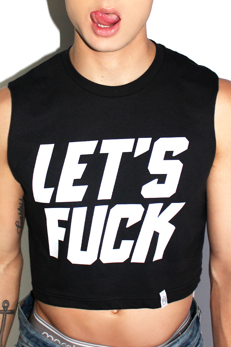 Let's Fuck Crop Tank- Black