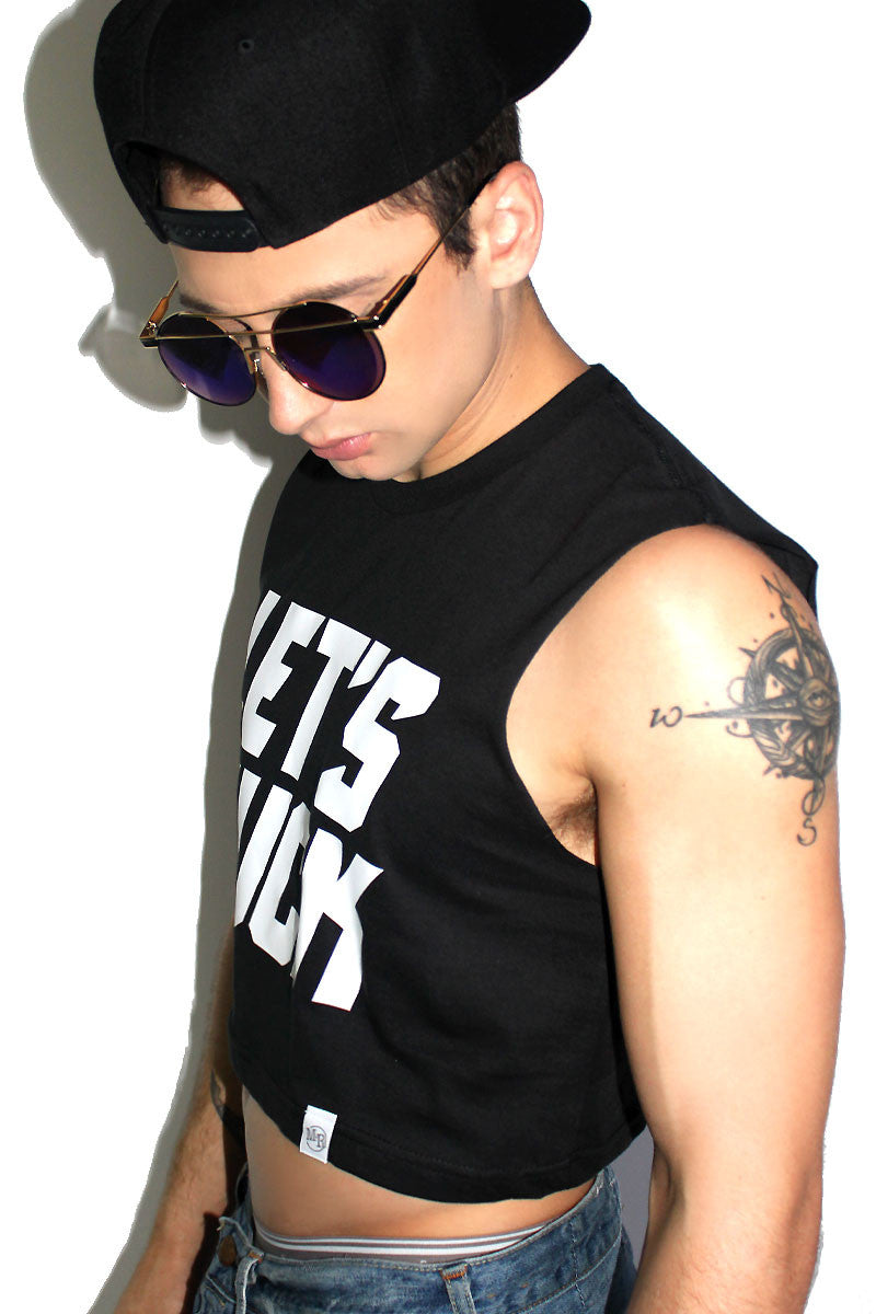 Let's Fuck Crop Tank- Black