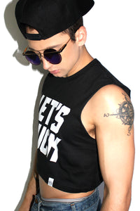 Let's Fuck Crop Tank- Black