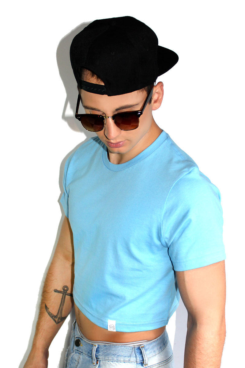 Core Crop Tee-Sky Blue