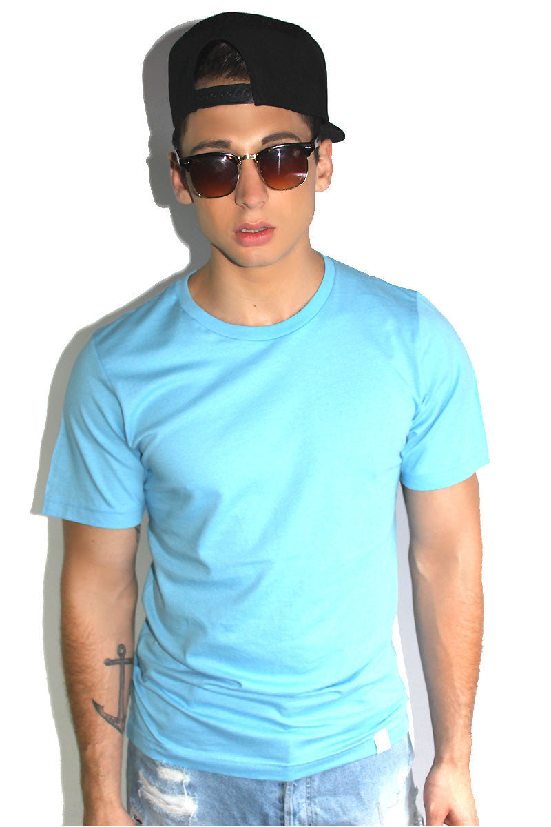 Core Crewneck Tee-Sky Blue