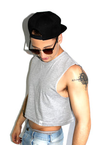 Core Crop Tank-Grey