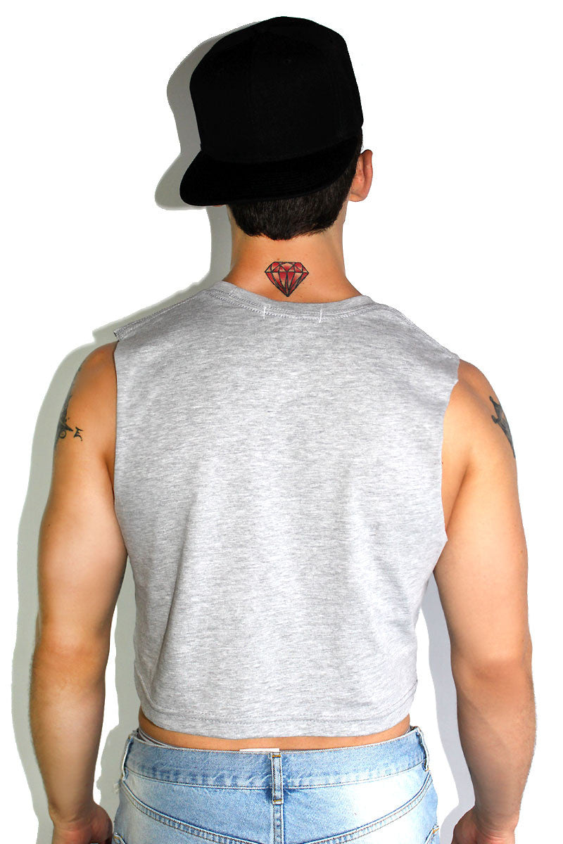Core Crop Tank-Grey