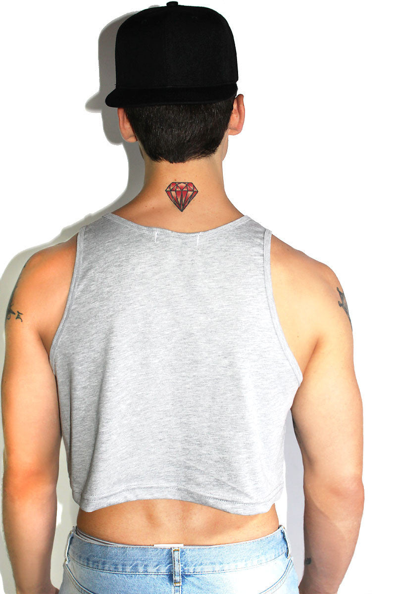 Core Crop Racerback Tank- Grey