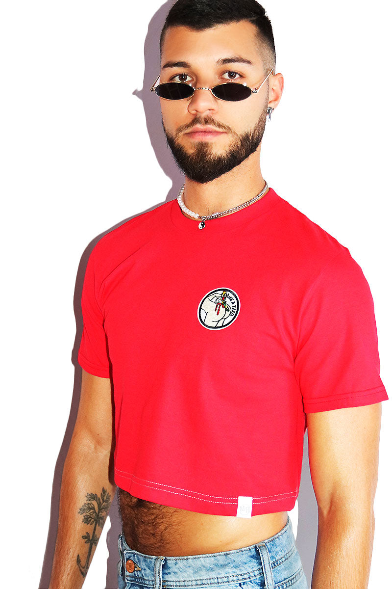 Eat It Like A Taco Crop Tee-Red