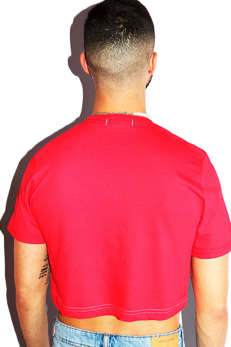 Eat It Like A Taco Crop Tee-Red