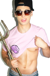 Lil Merman Crop Tee- Pink