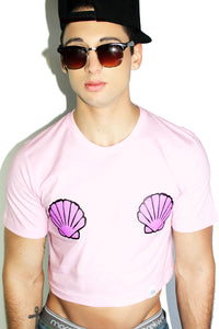 Lil Merman Crop Tee- Pink