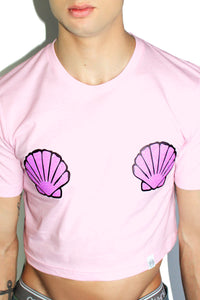 Lil Merman Crop Tee- Pink