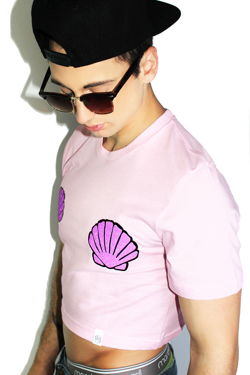 Lil Merman Crop Tee- Pink