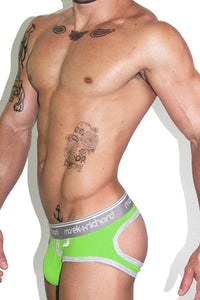 Core Open Back Brief-Lime