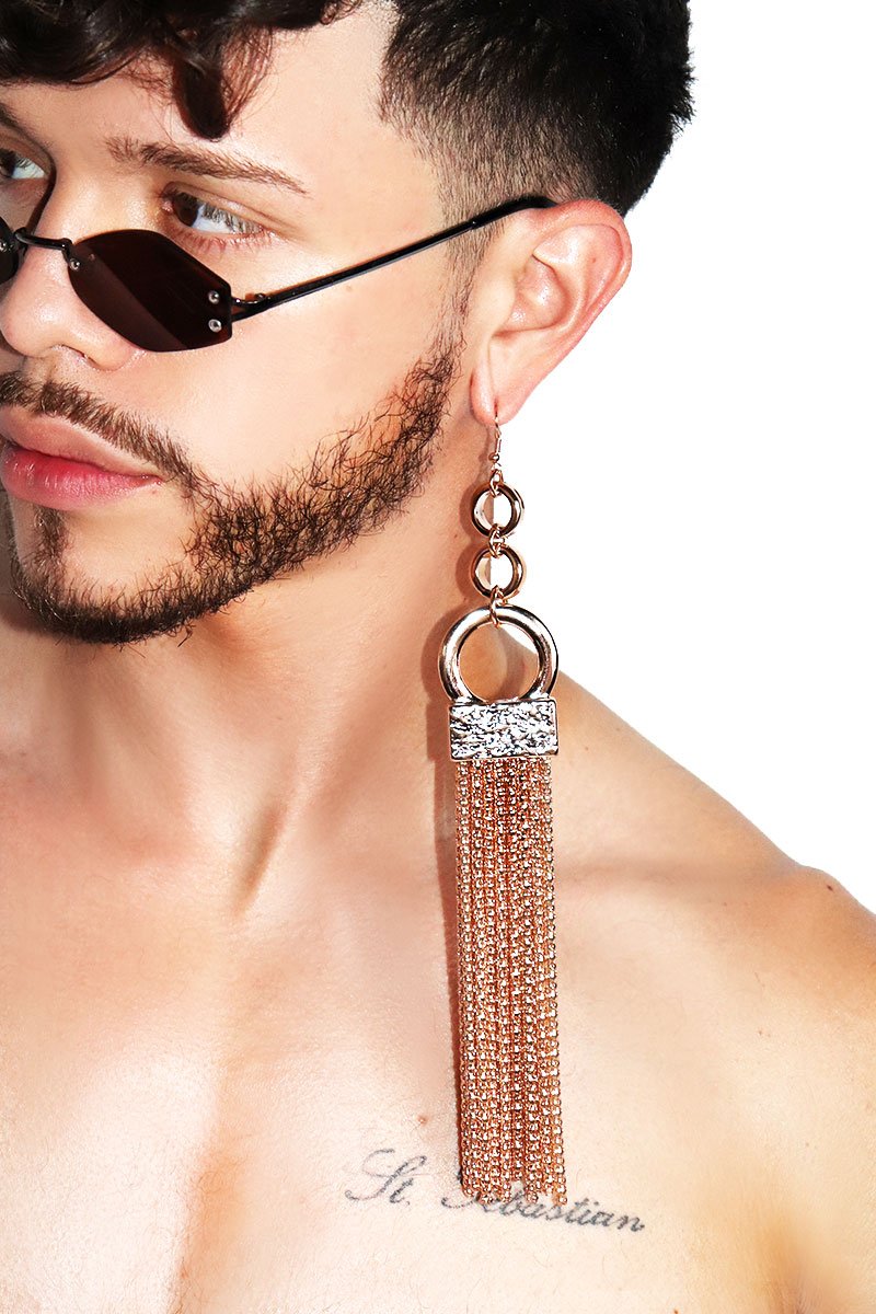 Lock and Shake Single Earring-Gold