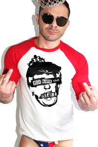 God Save The Queer Raglan Tee- Red