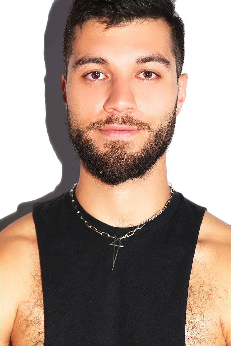 Heavy Metal Pendant Necklace - Silver