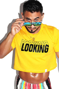 Looking Crop Tee-Gold