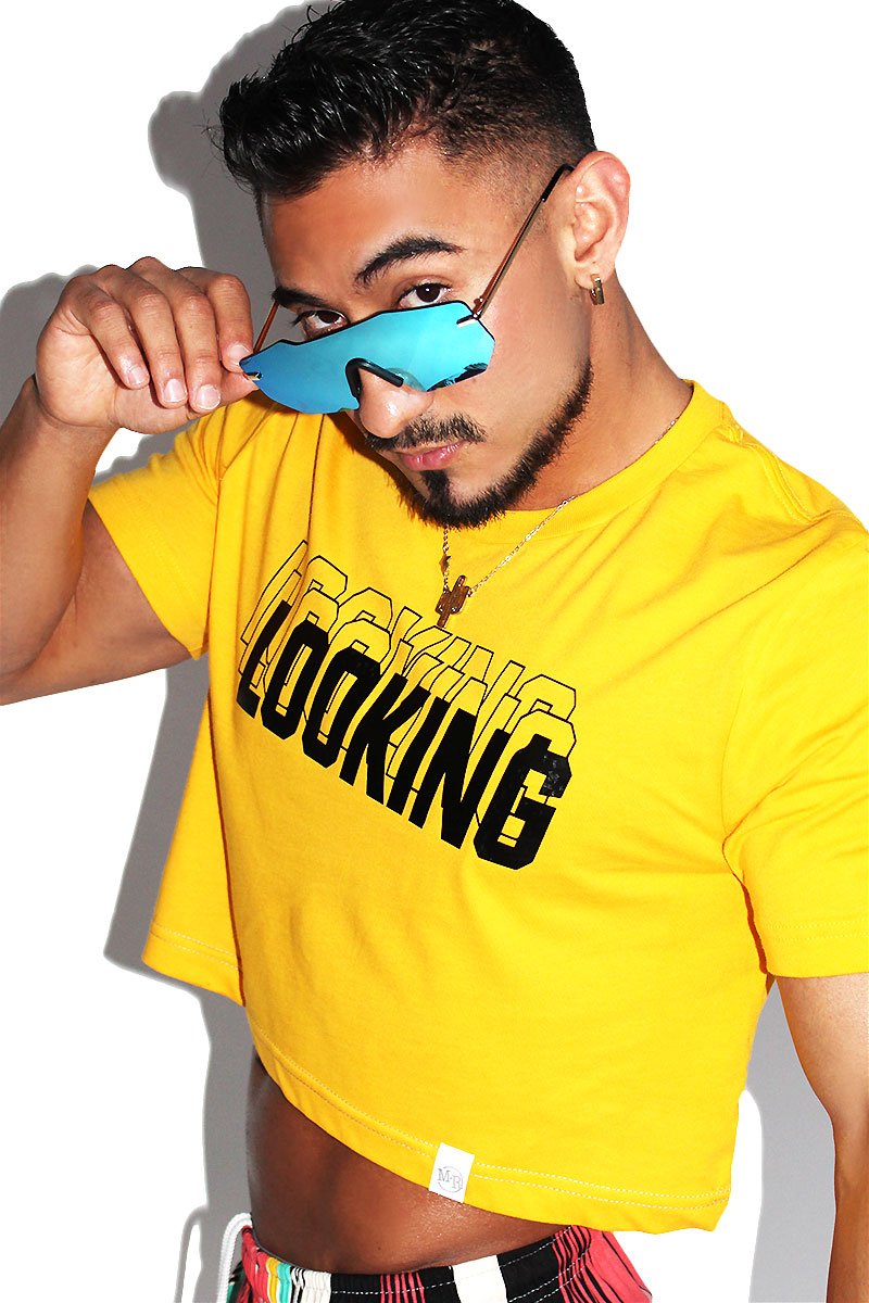 Looking Crop Tee-Gold