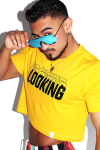 Looking Crop Tee-Gold