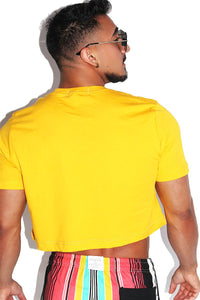 Looking Crop Tee-Gold