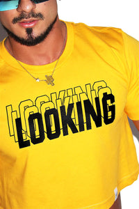 Looking Crop Tee-Gold