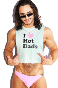 Hot Dads Crop Low Armhole Tank- Sage
