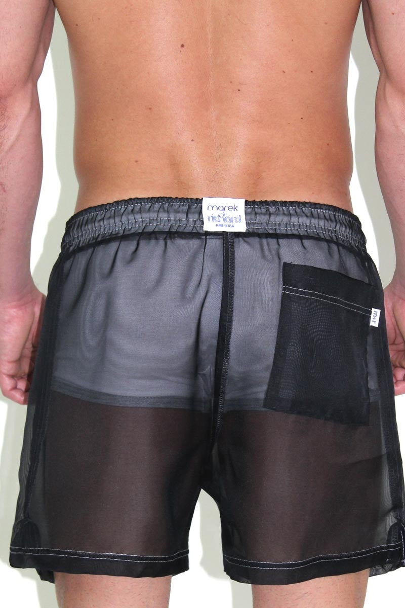 Mesh C-thru Shorts- Black