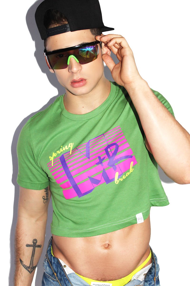 M & R Spring Break Crop Tee- Green