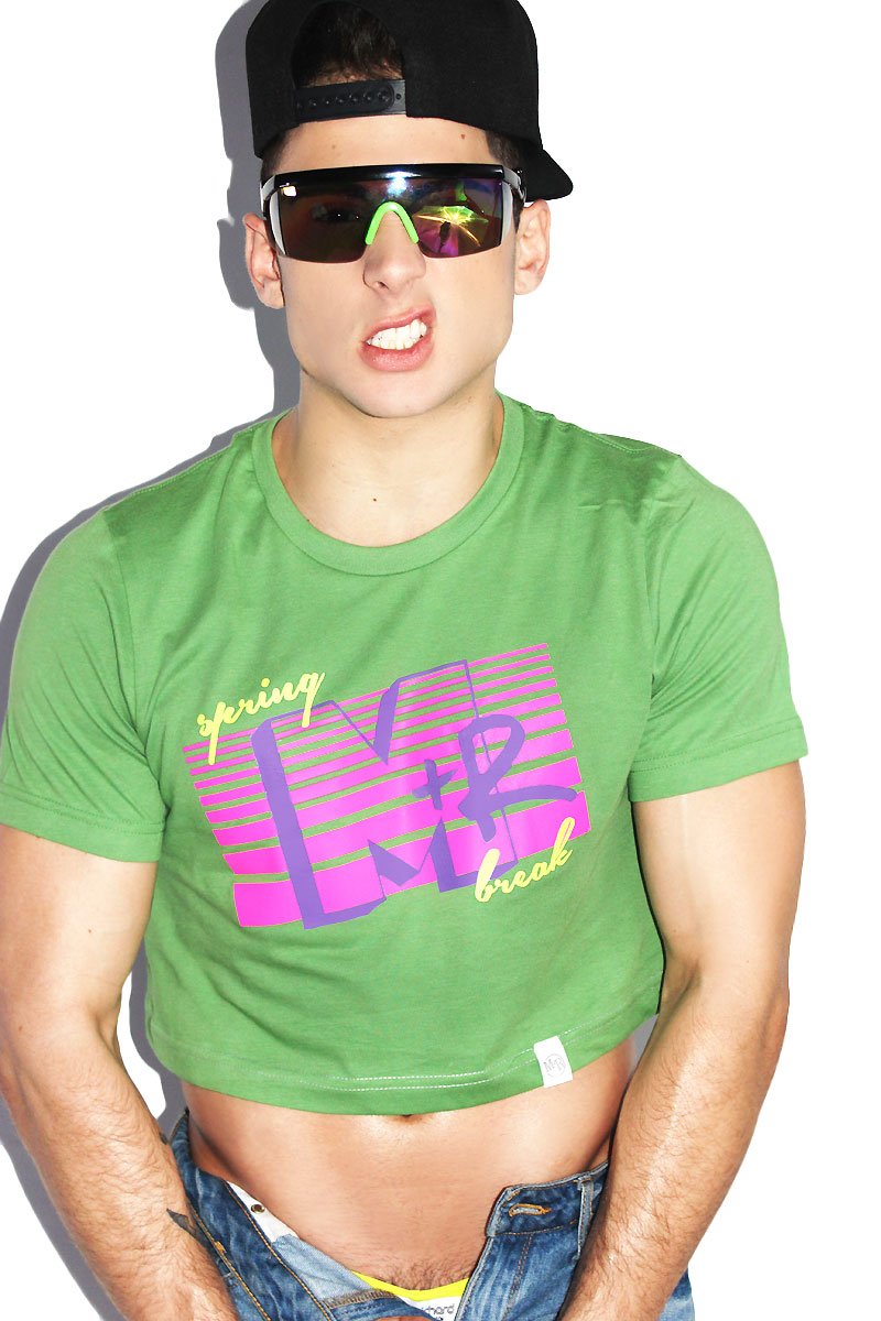 M & R Spring Break Crop Tee- Green