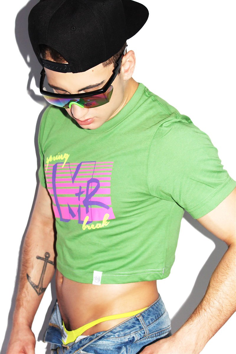 M & R Spring Break Crop Tee- Green