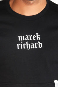 Logo Gothic Crop Tee-Black