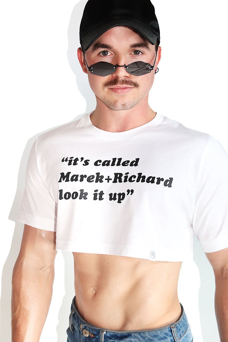 Logo Look It Up Extreme Crop Tee-White
