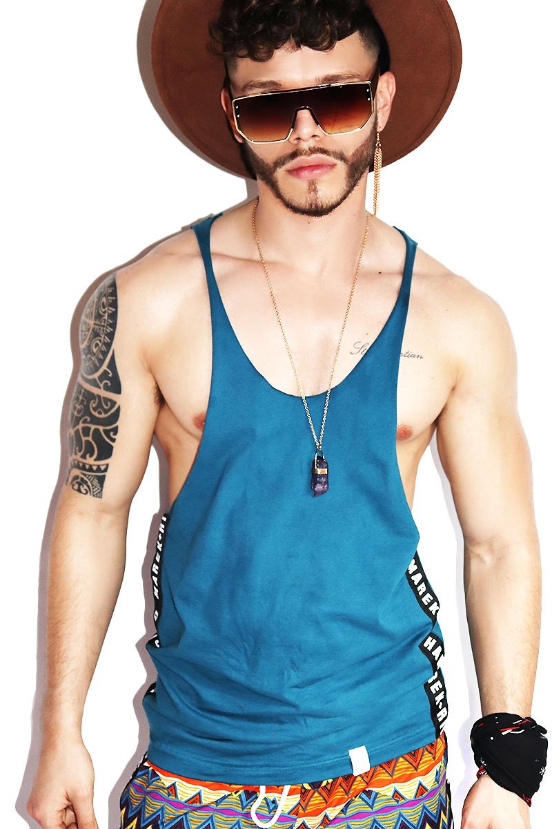 Logo String Tank-Deep Blue