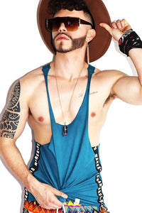 Logo String Tank-Deep Blue