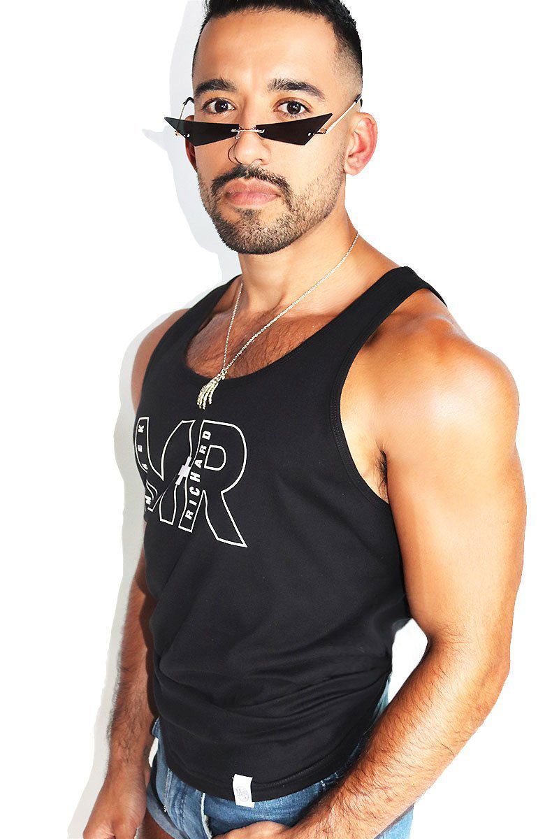Logo Outline Racerback Tank-Black