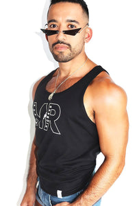 Logo Outline Racerback Tank-Black