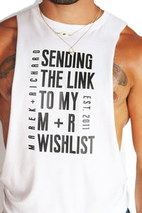 Logo Wishlist Low Arm Tank-White