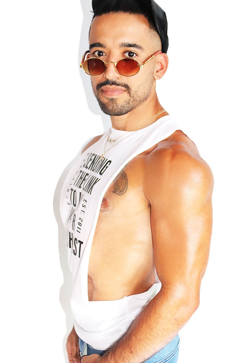 Logo Wishlist Low Arm Tank-White