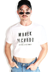 Logo MMXI Crop Tee-White