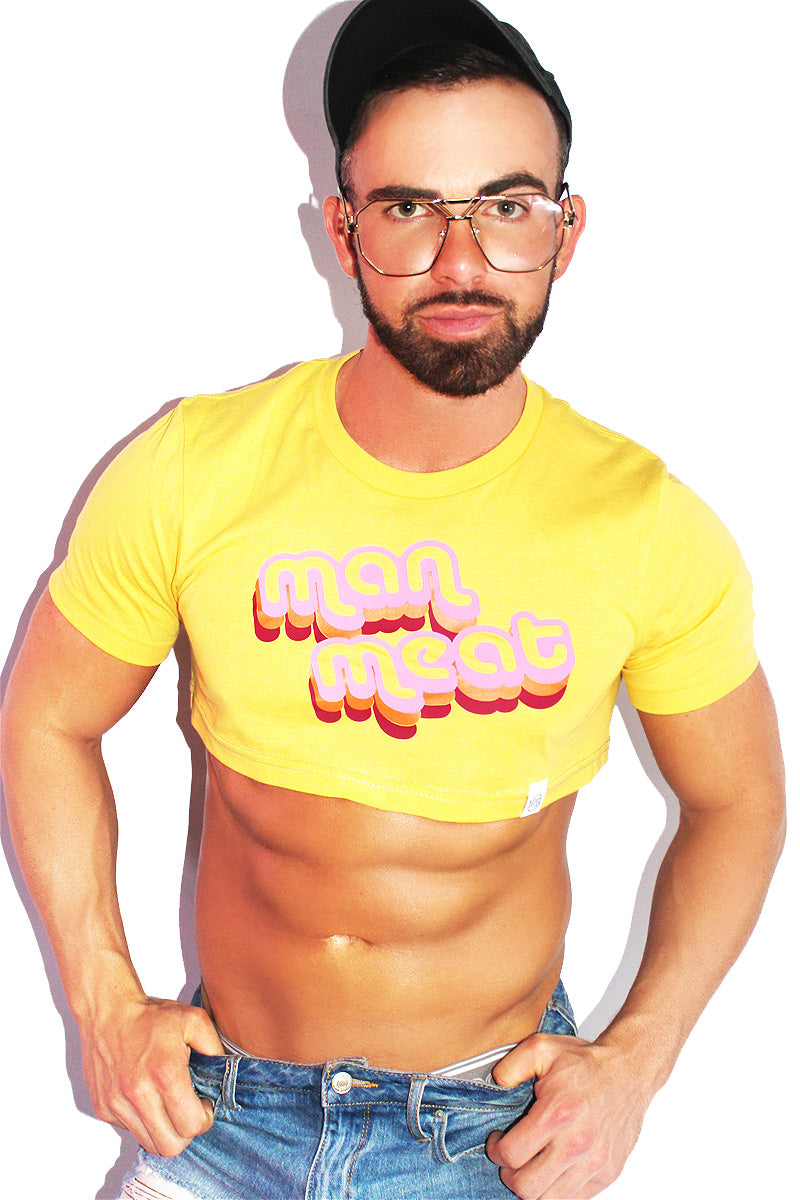 Man Meat Extreme Crop Tee-Athletic Yellow
