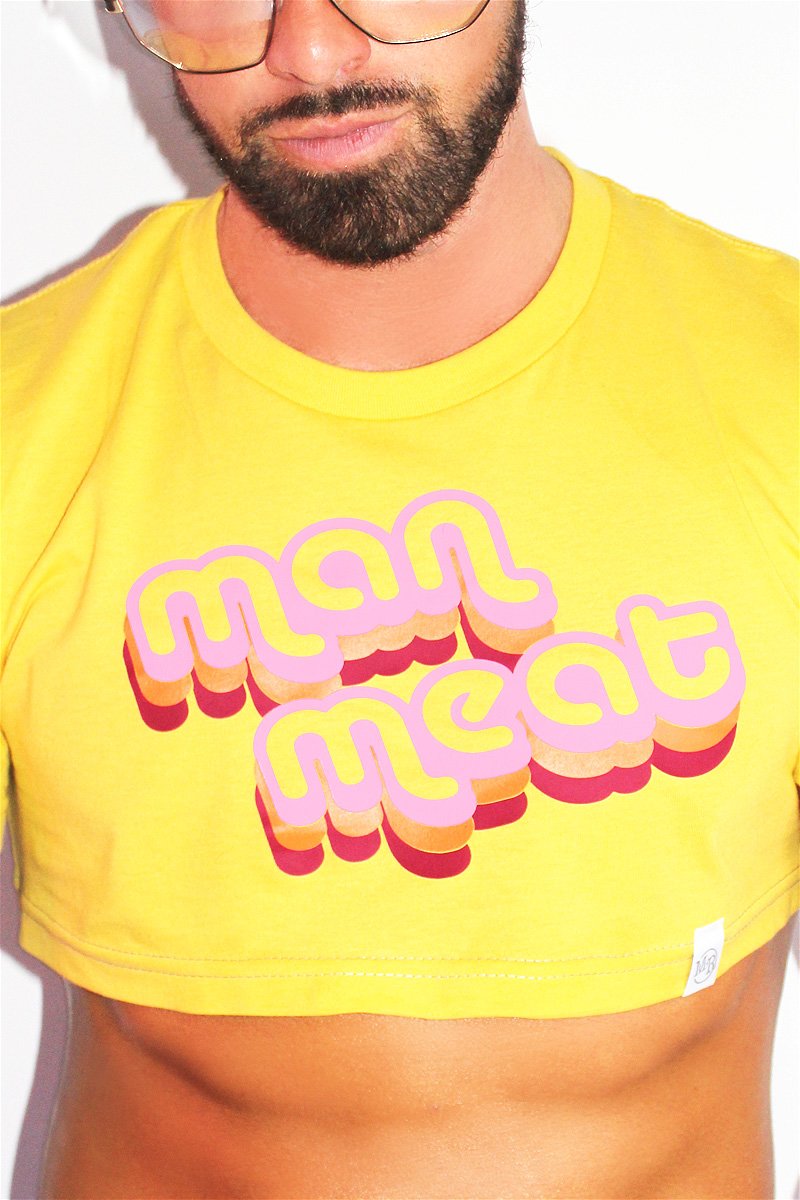Man Meat Extreme Crop Tee-Athletic Yellow