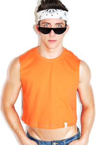 Core Crop Tank-Orange