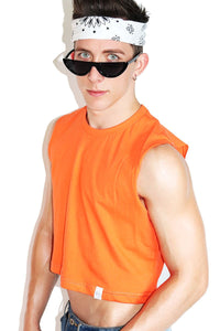 Core Crop Tank-Orange