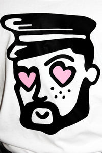 Man In Love Racerback Tank-White