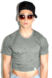 Core Crop Tee- Light Charcoal