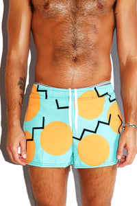 Prince Memphis All Over Active Shorts- Teal