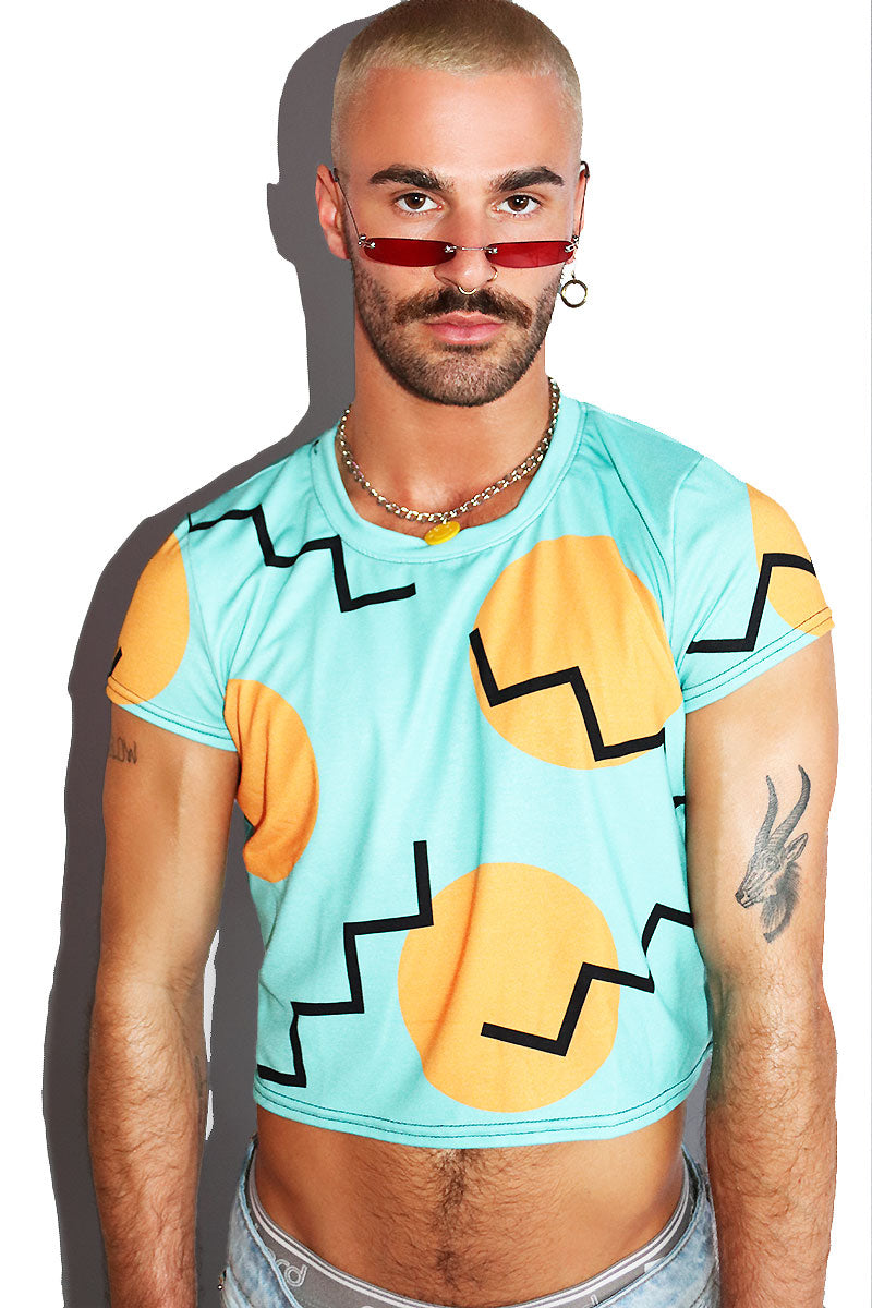 Prince Memphis All Over Fitted Crop Tee- Teal – Marek+Richard