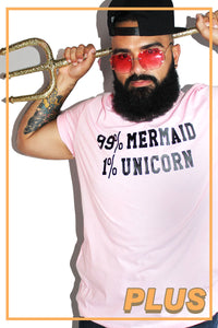 PLUS: 99% Mermaid 1% Unicorn Tee- Pink