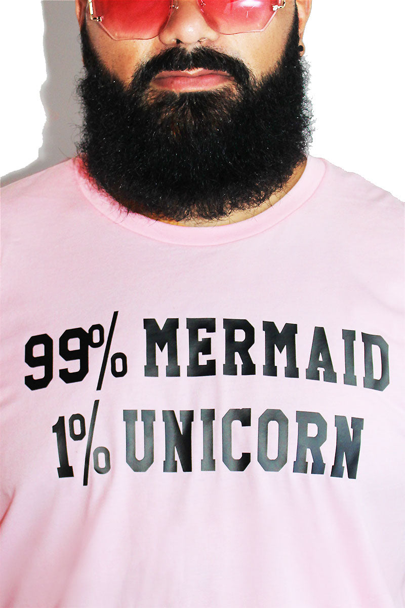 PLUS: 99% Mermaid 1% Unicorn Tee- Pink